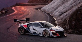 Acura NSX racing test session 