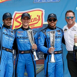 Acura Meyer Shank Racing #86 team take the podium