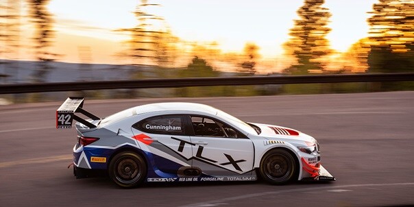 Side view of  Acura 2019 RealTime Racing TLX GT at Pikes Peaks
