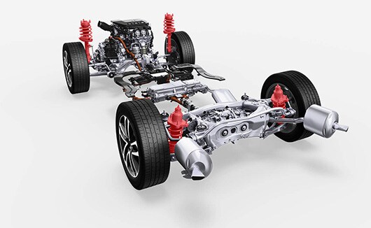 Chassis highlighting the MDX dampers.