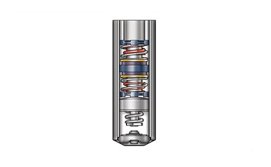 Color drawing of the dual spring section of the damper.
