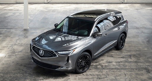 MY22 MDX with Advance Package in Liquid Carbon Metallic and Acura Genuine Accessory Wheels