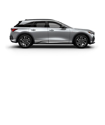 Acura 2024 ZDX shown in Mercury Silver Metallic, side view (Premium All-Electric SUV).