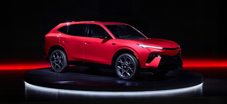 Acura Hybrid SUV Prototype, rear view, studio setting against a solid black background.
