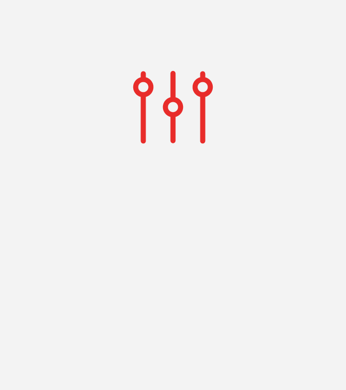 Icon of knobs and sliders for customization posibilities within the Acura Online Retailing experience