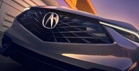 Acura 2025 ADX A-Spec Package in Urban Gray Pearl with Acura Genuine Accessories the frameless Diamond Pentagon Grille