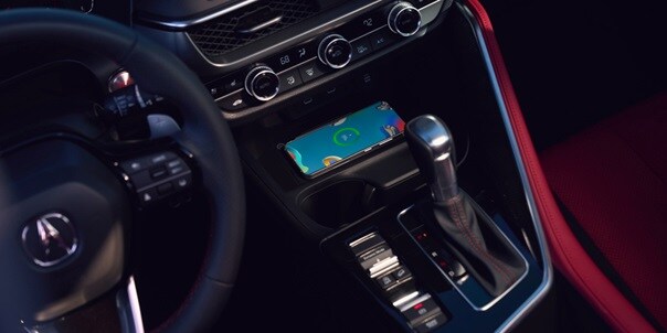 Acura 2025 ADX A-Spec Package with Red Interior with a leather-wrapped flat-bottom steering wheel