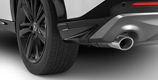 2026 Acura ADX shown in Platinum White Pearl featuring the Rear Underbody Spoilers accessory.
