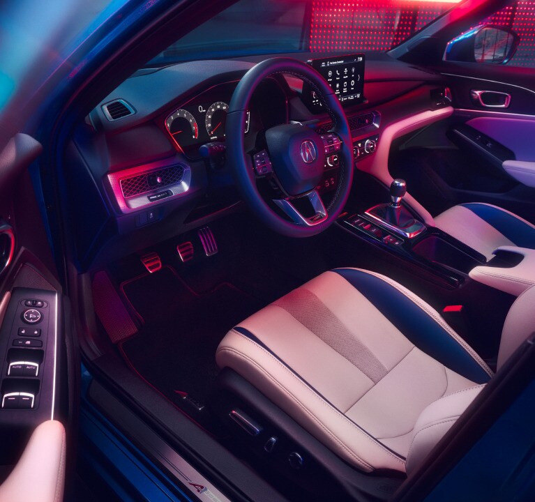 2026 Acura Integra interior cabin from driver side in orchid.