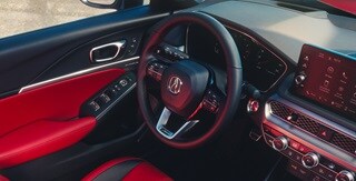 2026 Acura Integra steering wheel detail.