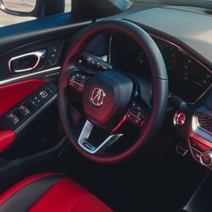 2026 Acura Integra steering wheel detail.