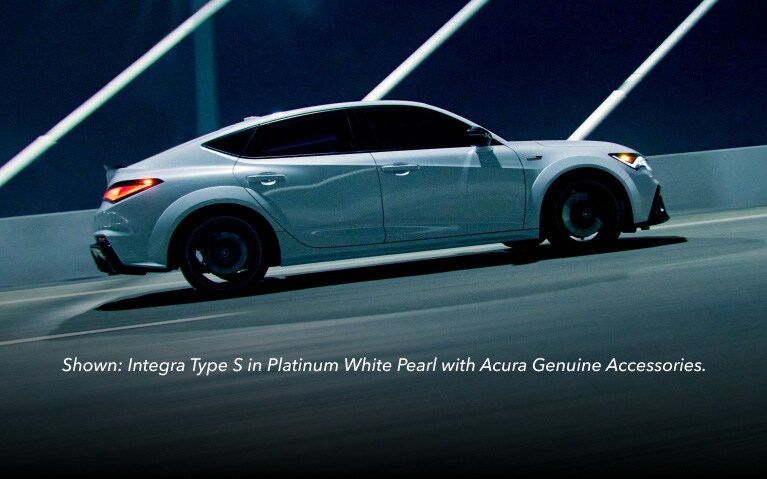 2026 Acura Integra Type S in Platinum White Pearl with Acura Genuine Accessory
