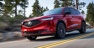 2022 Acura MDX A-Spec package featuring gloss black accents