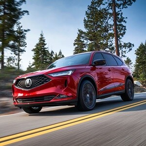 2022 Acura MDX A-Spec package featuring gloss black accents
