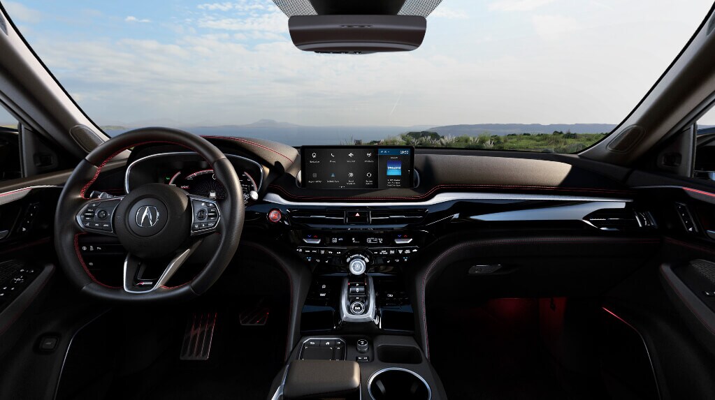Interior View of Acura MDX 2022 in Ebony