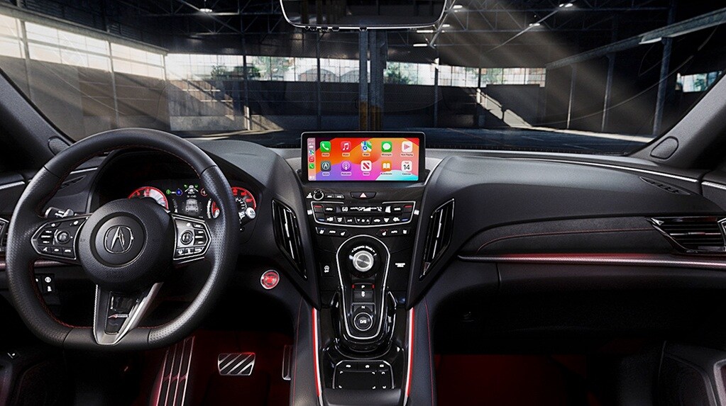 Interior View of Acura 2025 RDX in Ebony Ultrasuede