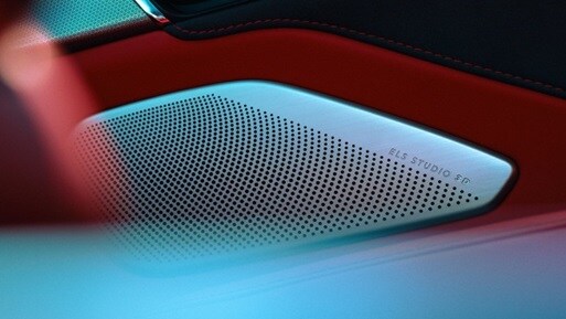Acura 2026 RDX SH-AWD with A-Spec Advance Package with Red interior showing ELS STUDIO® Premium Audio