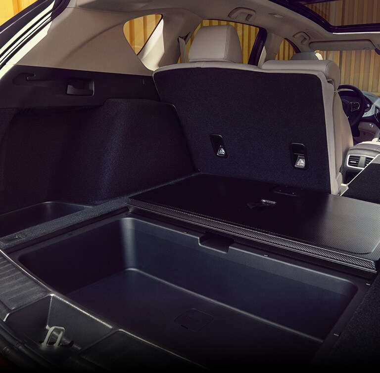 Acura 2026 RDX cargo area one underfloor storage open