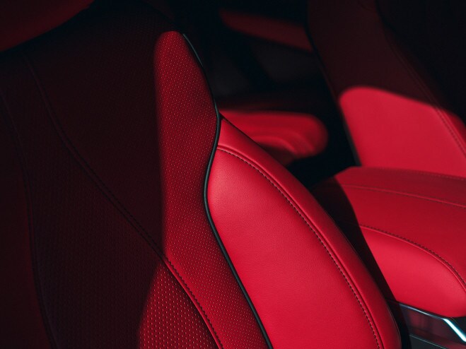 Acura 2026 RDX A-Spec Advance with the perforated Milano premium leather sport seats